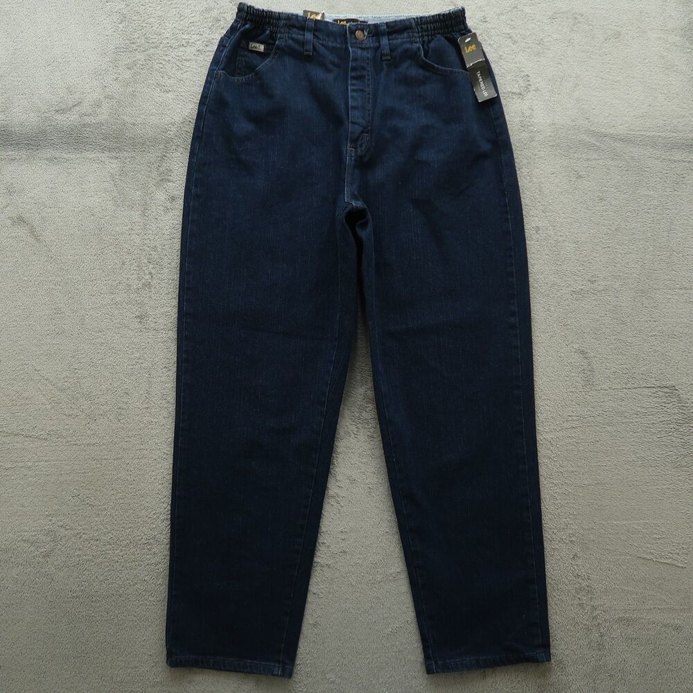 Lee Jeans Women's Size 12S Blue Mid-Rise Relaxed Fit Tapered Leg 30" Inseam NWT